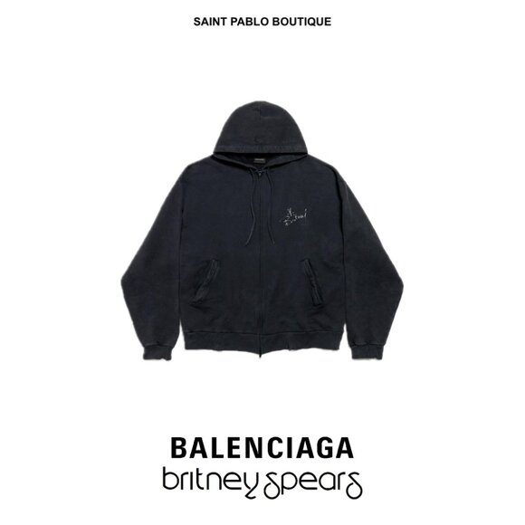 Balenciaga Music Britney Spears Series Oversized Zip-Up Hoodie - Picture 2 of 3